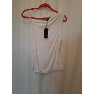 19 Cooper Nwt Large White Sleeveless Different Side Designs - unique